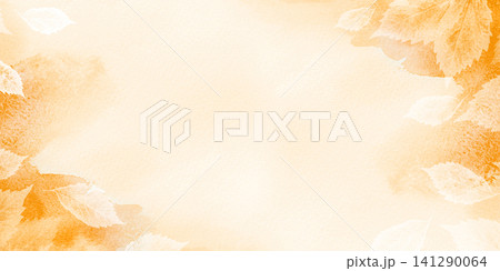 Watercolor autumn background with a leaf pattern Watercolor autumn background with a leaf pattern 141290064