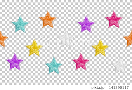 [Colorful Star Seamless Pattern] Hand Embroidery Illustration Material 141290117