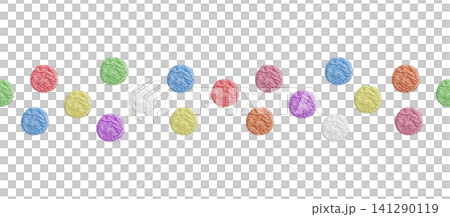 [Colorful circular motif seamless pattern] Hand embroidery illustration material 141290119