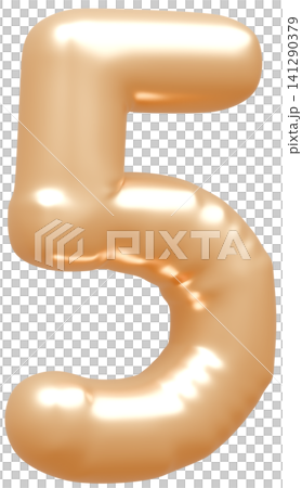 3D image_balloon_5_gold 3D image_balloon_5_gold 141290379