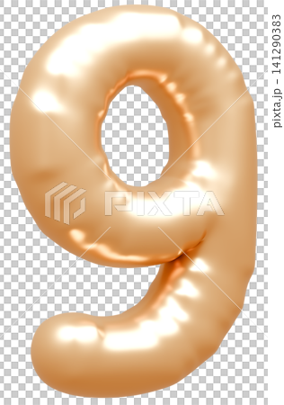 3D image_balloon_9_gold 141290383