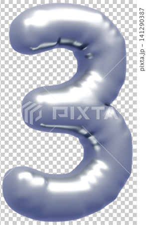 3D画像_風船_3_シルバー 141290387