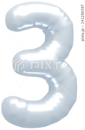 3D画像_風船_3_シルバー 3D画像_風船_3_シルバー 141290397
