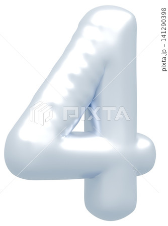 3D画像_風船_4_シルバー 3D画像_風船_4_シルバー 141290398