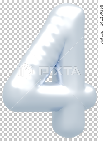 3D画像_風船_4_シルバー 3D画像_風船_4_シルバー 141290398