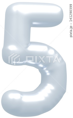 3D画像_風船_5_シルバー 3D画像_風船_5_シルバー 141290399