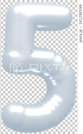 3D画像_風船_5_シルバー 3D画像_風船_5_シルバー 141290399