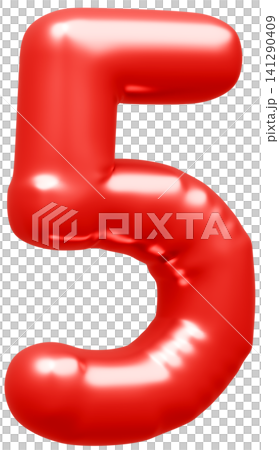 3D画像_風船_5_赤 3D画像_風船_5_赤 141290409