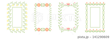 Delicate cross stitch floral frames set Delicate cross stitch floral frames set 141290609