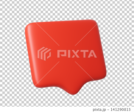 3D red chat bubble icon, isolated on background. Modern discount or special offer badge, ideal for ecommerce, sales promotion, price reduction, or marketing. 3d render 3D red chat bubble icon, isolated on background. Modern discount or special offer badge, ideal for ecommerce, sales promotion, price reduction, or marketing. 3d render 141290813