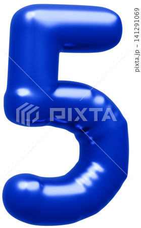 3D画像_風船_5_青 141291069