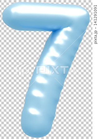 3D画像_風船_7_水色 141291091
