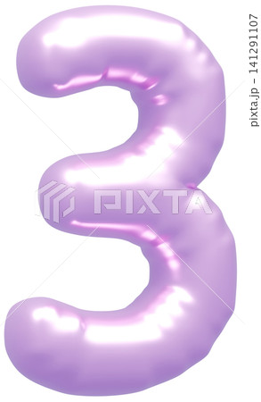 3D画像_風船_3_紫 3D画像_風船_3_紫 141291107