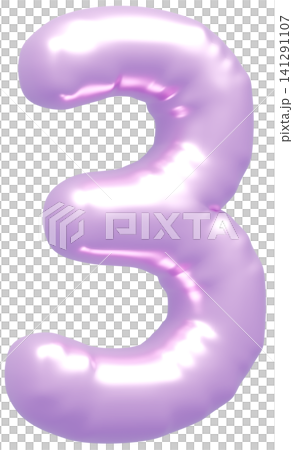 3D画像_風船_3_紫 3D画像_風船_3_紫 141291107
