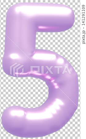 3D画像_風船_5_紫 3D画像_風船_5_紫 141291109