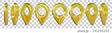 Glossy yellow 3D map location pin icons in different views. Transparent glass or plastic navigation markers isolated on background for GPS, map, travel and UI design. 3d render. Glossy yellow 3D map location pin icons in different views. Transparent glass or plastic navigation markers isolated on background for GPS, map, travel and UI design. 3d render. 141291252