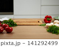 Fresh vegetables and cutting board preparing ingredients 141292499