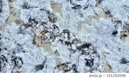abstract floral filicoupe fabric with frayed textured jacquard weave in organic beige and charcoal gray tones abstract floral filicoupe fabric with frayed textured jacquard weave in organic beige and charcoal gray tones 141292696