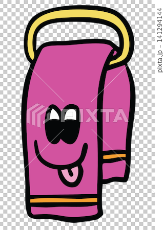 Hand drawn illustrations of hanging towel cartoon for toiletry, bathroom, office workers, house, interior, vanity, lifestyle, morning routine, washroom, cleaning, department store, grocery, comic book Hand drawn illustrations of hanging towel cartoon for toiletry, bathroom, office workers, house, interior, vanity, lifestyle, morning routine, washroom, cleaning, department store, grocery, comic book 141294144