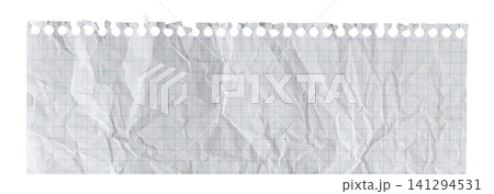 Ripped vertical grid paper cutout with realistic paper creases and shadows Ripped vertical grid paper cutout with realistic paper creases and shadows 141294531