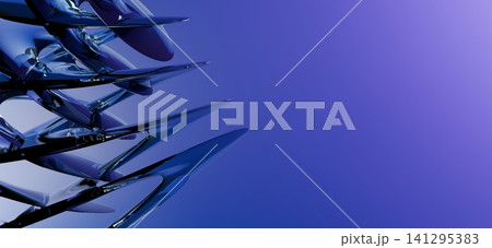 Dynamic abstract 3D metallic dark blue spiky cone structure on vibrant purple gradient background wallpaper Dynamic abstract 3D metallic dark blue spiky cone structure on vibrant purple gradient background wallpaper 141295383