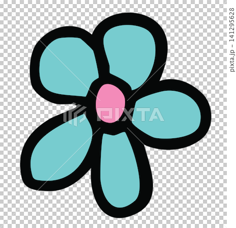 Hand drawn blue flower cartoon for floral print, sticker, nature, garden, spring, summer vibes, plants, tree, blossom, blooming, home backyard, picnic, park, outdoors, home, house, cute patch, pin Hand drawn blue flower cartoon for floral print, sticker, nature, garden, spring, summer vibes, plants, tree, blossom, blooming, home backyard, picnic, park, outdoors, home, house, cute patch, pin 141295628