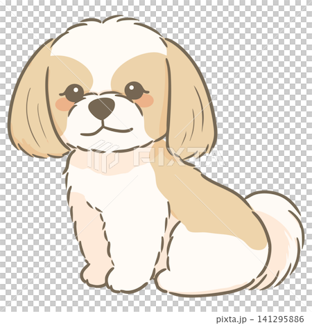 A cute, simple, hand-drawn illustration of a Shih Tzu sitting down. A cute, simple, hand-drawn illustration of a Shih Tzu sitting down. 141295886