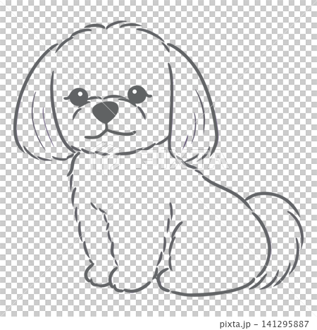 A simple and cute hand-drawn illustration of a Shih Tzu sitting down. A simple and cute hand-drawn illustration of a Shih Tzu sitting down. 141295887