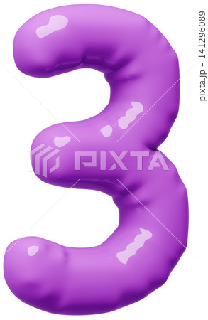 3D画像_風船_3_紫 3D画像_風船_3_紫 141296089