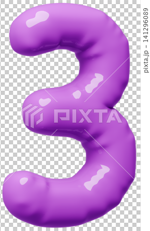 3D画像_風船_3_紫 3D画像_風船_3_紫 141296089