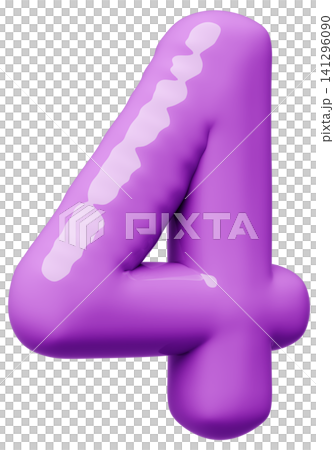 3D画像_風船_4_紫 3D画像_風船_4_紫 141296090
