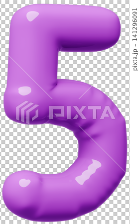 3D画像_風船_5_紫 141296091