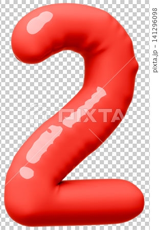 3D画像_風船_2_赤 141296098