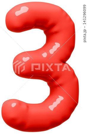 3D画像_風船_3_赤 3D画像_風船_3_赤 141296099