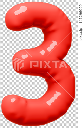 3D画像_風船_3_赤 3D画像_風船_3_赤 141296099