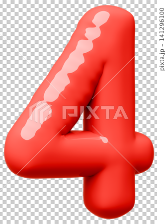3D画像_風船_4_赤 3D画像_風船_4_赤 141296100