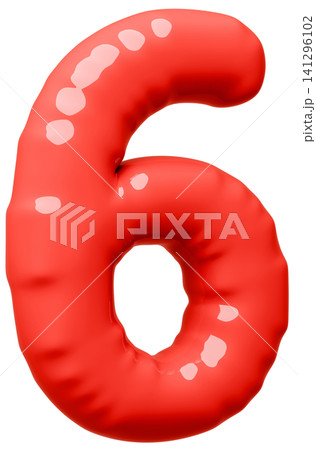 3D画像_風船_6_赤 141296102