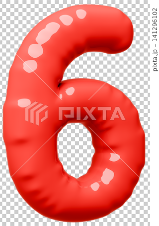 3D画像_風船_6_赤 141296102