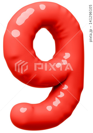 3D画像_風船_9_赤 3D画像_風船_9_赤 141296105