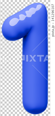 3D画像_風船_1_青 3D画像_風船_1_青 141296107