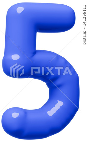 3D画像_風船_5_青 141296111