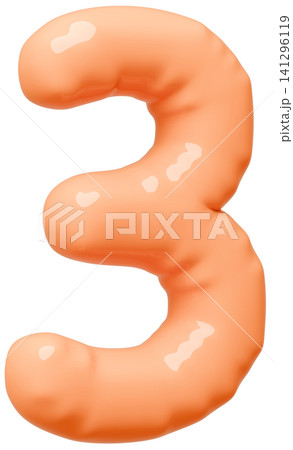 3D画像_風船_3_オレンジ 3D画像_風船_3_オレンジ 141296119