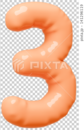 3D画像_風船_3_オレンジ 3D画像_風船_3_オレンジ 141296119