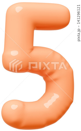 3D画像_風船_5_オレンジ 141296121