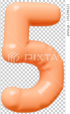 3D画像_風船_5_オレンジ 141296121