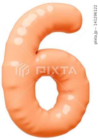 3D画像_風船_6_オレンジ 141296122
