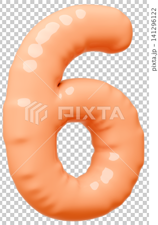 3D画像_風船_6_オレンジ 141296122