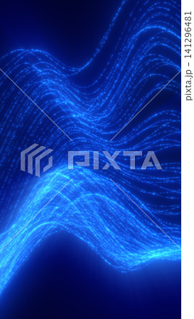 Flowing blue light waves and fiber optic strands creating a futuristic abstract data stream. Flowing blue light waves and fiber optic strands creating a futuristic abstract data stream. 141296481
