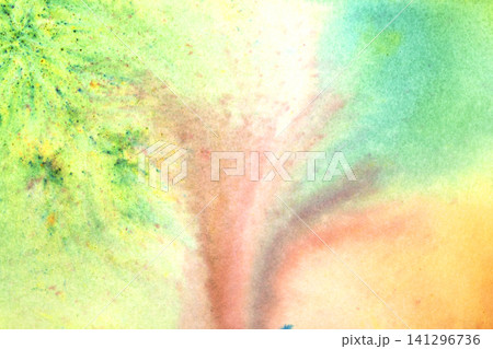 A vibrant and colourful watercolour abstract painting on canvas painted with wild and free brush strokes A vibrant and colourful watercolour abstract painting on canvas painted with wild and free brush strokes 141296736