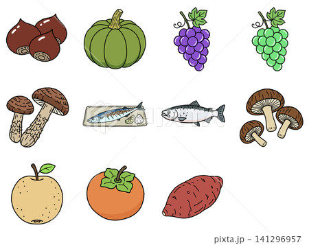 秋の味覚イラスト集 秋の味覚イラスト集 141296957